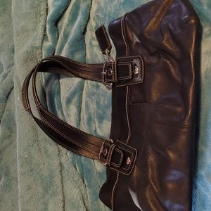 Coach black leather purse